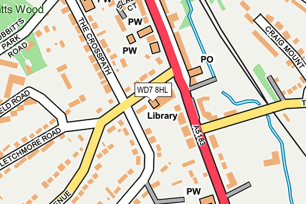 WD7 8HL map - OS OpenMap – Local (Ordnance Survey)