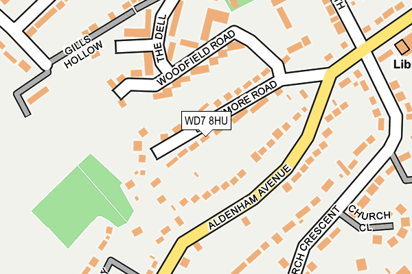 WD7 8HU map - OS OpenMap – Local (Ordnance Survey)