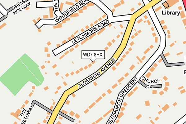 WD7 8HX map - OS OpenMap – Local (Ordnance Survey)