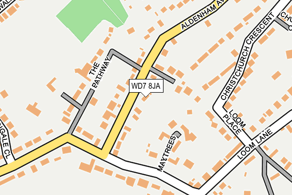 WD7 8JA map - OS OpenMap – Local (Ordnance Survey)