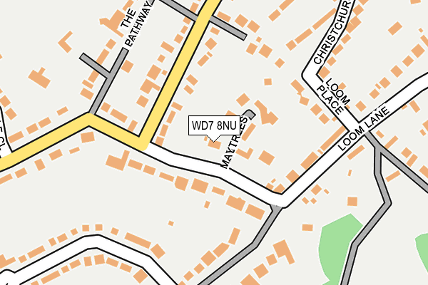 WD7 8NU map - OS OpenMap – Local (Ordnance Survey)
