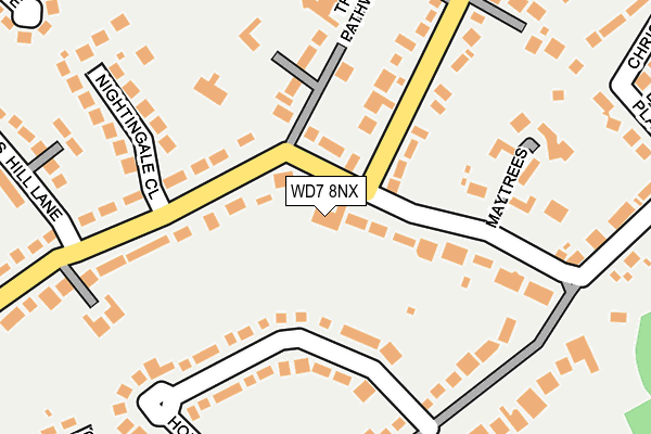 WD7 8NX map - OS OpenMap – Local (Ordnance Survey)