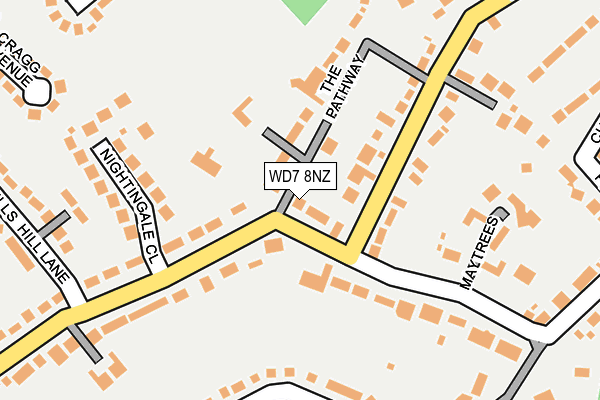 WD7 8NZ map - OS OpenMap – Local (Ordnance Survey)