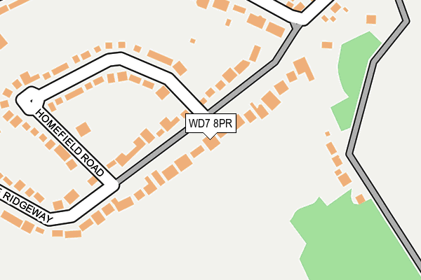 WD7 8PR map - OS OpenMap – Local (Ordnance Survey)