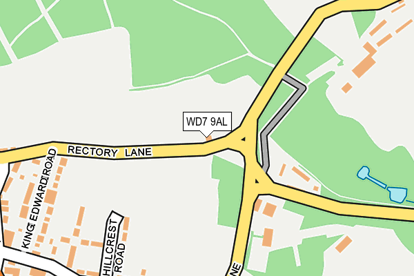 WD7 9AL map - OS OpenMap – Local (Ordnance Survey)