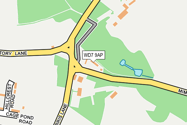 WD7 9AP map - OS OpenMap – Local (Ordnance Survey)