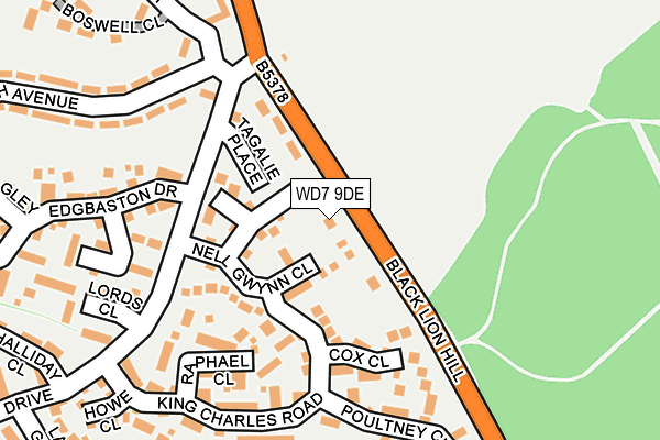 WD7 9DE map - OS OpenMap – Local (Ordnance Survey)