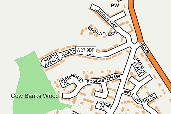 WD7 9DF map - OS OpenMap – Local (Ordnance Survey)