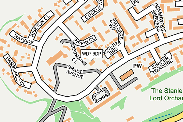 WD7 9DP map - OS OpenMap – Local (Ordnance Survey)