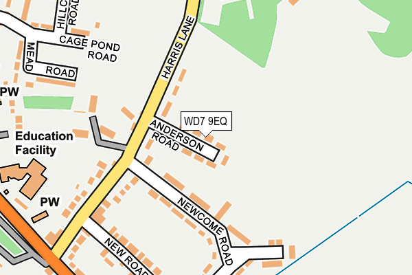 WD7 9EQ map - OS OpenMap – Local (Ordnance Survey)