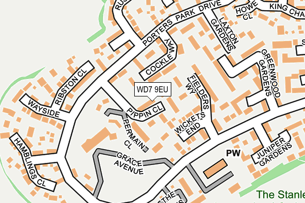 WD7 9EU map - OS OpenMap – Local (Ordnance Survey)