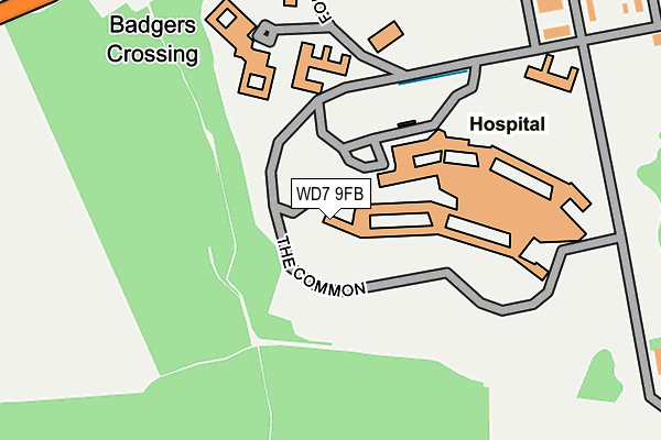 WD7 9FB map - OS OpenMap – Local (Ordnance Survey)