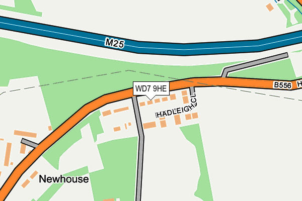 WD7 9HE map - OS OpenMap – Local (Ordnance Survey)