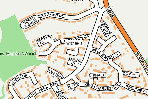WD7 9HU map - OS OpenMap – Local (Ordnance Survey)
