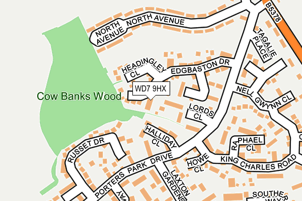 WD7 9HX map - OS OpenMap – Local (Ordnance Survey)