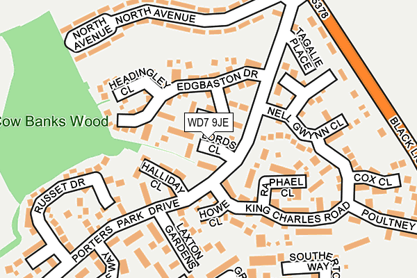 WD7 9JE map - OS OpenMap – Local (Ordnance Survey)