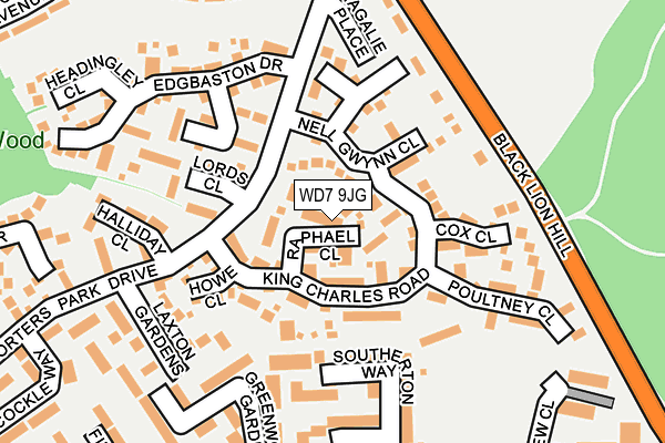 WD7 9JG map - OS OpenMap – Local (Ordnance Survey)