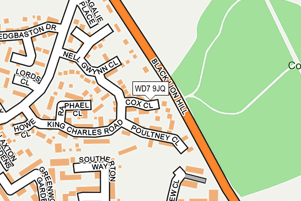 WD7 9JQ map - OS OpenMap – Local (Ordnance Survey)