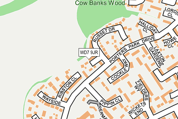 WD7 9JR map - OS OpenMap – Local (Ordnance Survey)