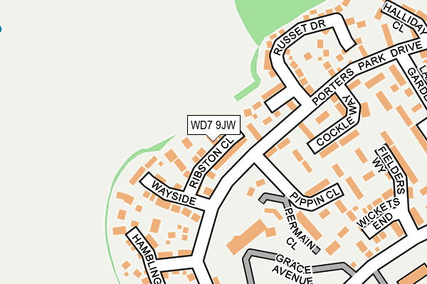 WD7 9JW map - OS OpenMap – Local (Ordnance Survey)