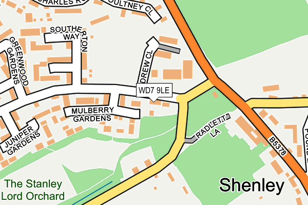 WD7 9LE map - OS OpenMap – Local (Ordnance Survey)