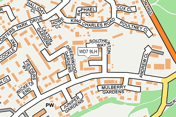 WD7 9LH map - OS OpenMap – Local (Ordnance Survey)