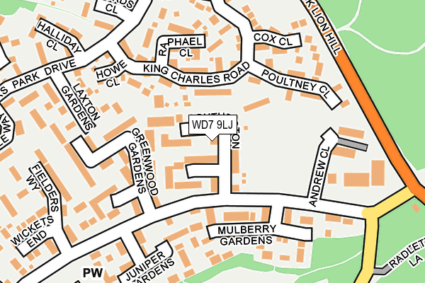 WD7 9LJ map - OS OpenMap – Local (Ordnance Survey)