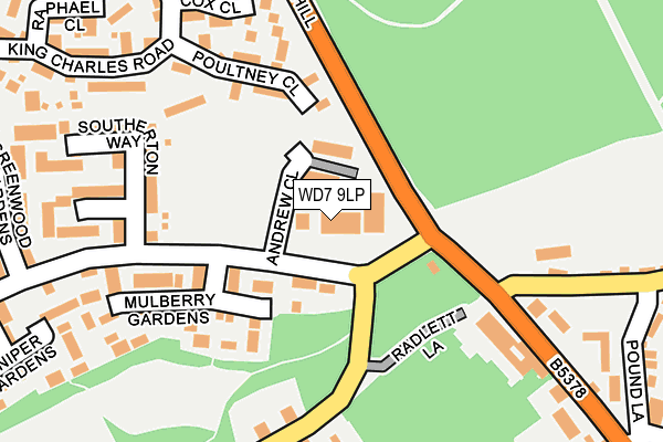 WD7 9LP map - OS OpenMap – Local (Ordnance Survey)