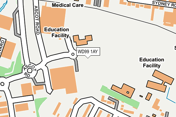 WD99 1AY map - OS OpenMap – Local (Ordnance Survey)