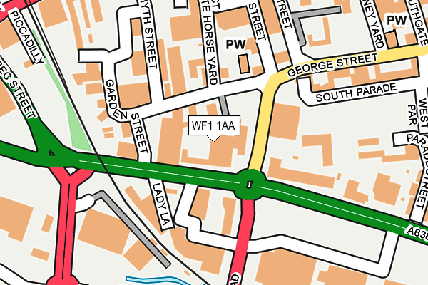 WF1 1AA map - OS OpenMap – Local (Ordnance Survey)