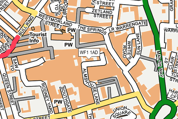 WF1 1AD map - OS OpenMap – Local (Ordnance Survey)