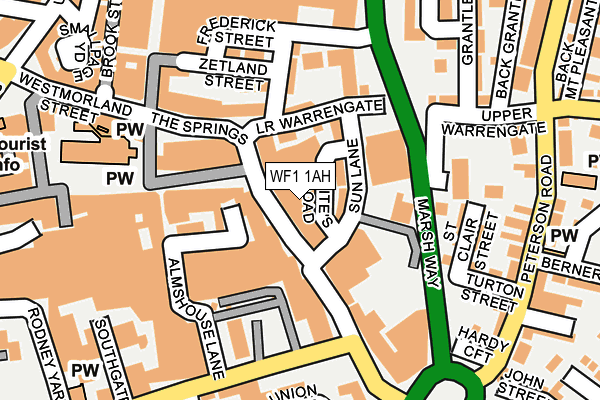 WF1 1AH map - OS OpenMap – Local (Ordnance Survey)