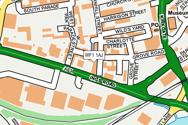 WF1 1AJ map - OS OpenMap – Local (Ordnance Survey)