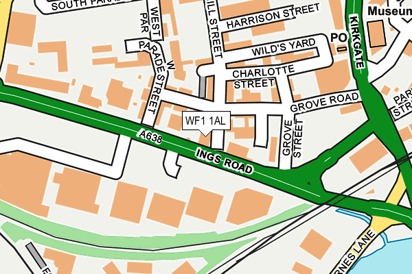 WF1 1AL map - OS OpenMap – Local (Ordnance Survey)