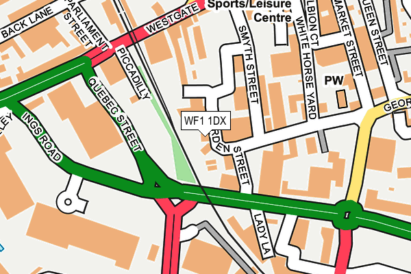 WF1 1DX map - OS OpenMap – Local (Ordnance Survey)