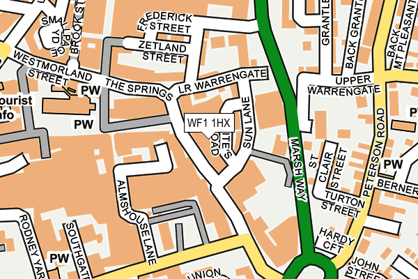 WF1 1HX map - OS OpenMap – Local (Ordnance Survey)
