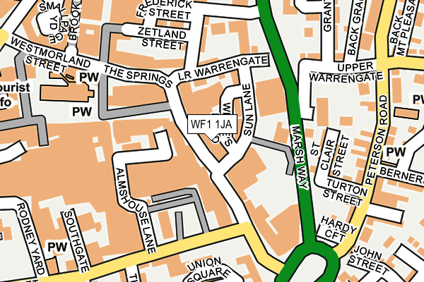 WF1 1JA map - OS OpenMap – Local (Ordnance Survey)