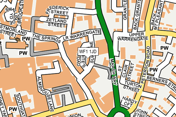 WF1 1JD map - OS OpenMap – Local (Ordnance Survey)