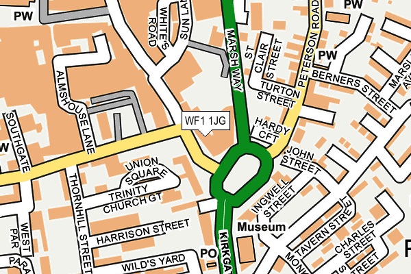 WF1 1JG map - OS OpenMap – Local (Ordnance Survey)