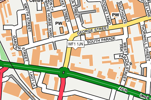 WF1 1JN map - OS OpenMap – Local (Ordnance Survey)