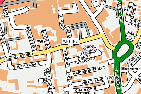 WF1 1NE map - OS OpenMap – Local (Ordnance Survey)