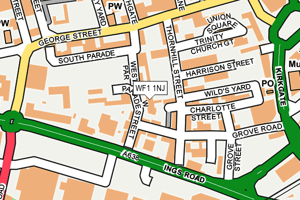 WF1 1NJ map - OS OpenMap – Local (Ordnance Survey)