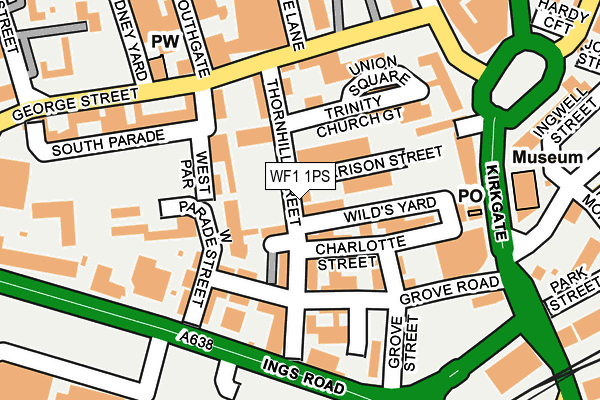 WF1 1PS map - OS OpenMap – Local (Ordnance Survey)