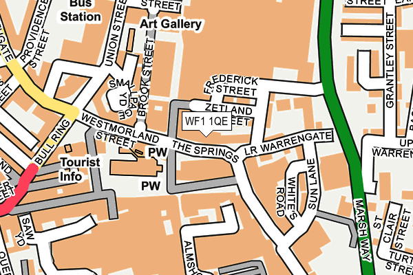 WF1 1QE map - OS OpenMap – Local (Ordnance Survey)