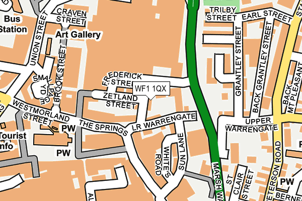 WF1 1QX map - OS OpenMap – Local (Ordnance Survey)