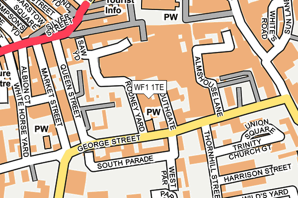 WF1 1TE map - OS OpenMap – Local (Ordnance Survey)