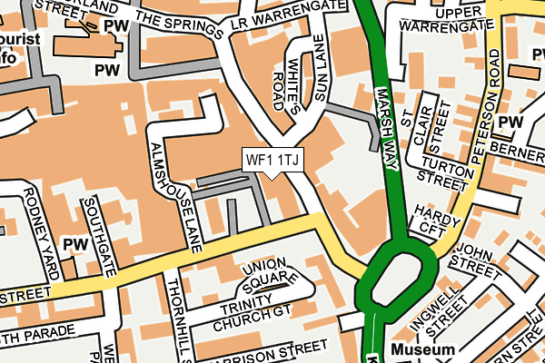 WF1 1TJ map - OS OpenMap – Local (Ordnance Survey)