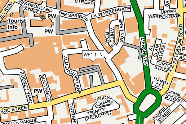 WF1 1TN map - OS OpenMap – Local (Ordnance Survey)