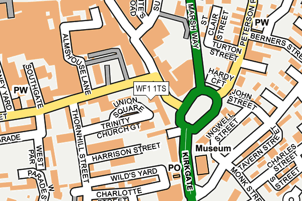 WF1 1TS map - OS OpenMap – Local (Ordnance Survey)