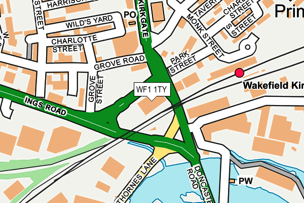WF1 1TY map - OS OpenMap – Local (Ordnance Survey)